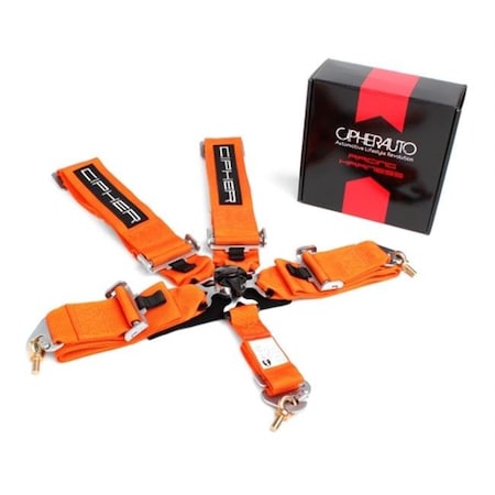 Cipher Cipher Auto CPA4005OR Cipher Racing Orange 5 Point Quick Release Racing Harness; Orange CPA4005OR